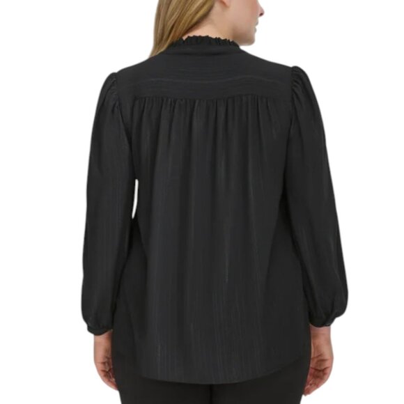 NWOT DKNY Lurex Blouses | Black - Picture 2 of 4
